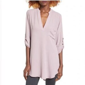 Lush- Blush pink‎ v neck blouse Size S